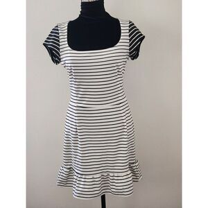 Anthropologie Maeve Striped Dress with Flounced Hem